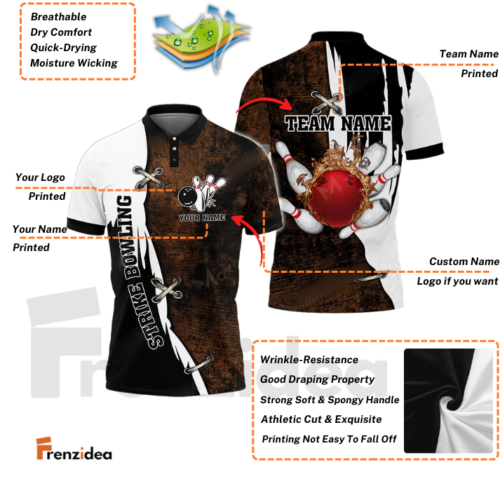 frenzidea Bowling And Pins Resurrection Fire Customized Name 3D Shirt (4 Colors)