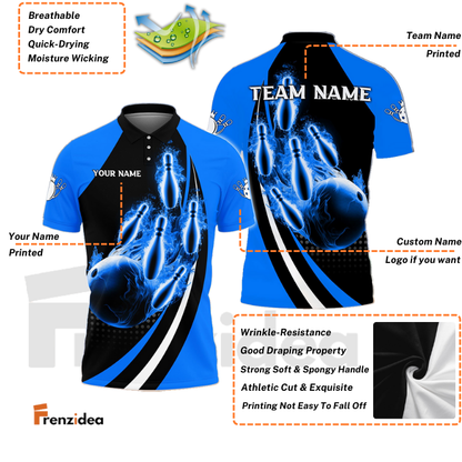 Frenzidea Bowling And Pins Fire Fly Personalized Name Team Name 3D Shirt