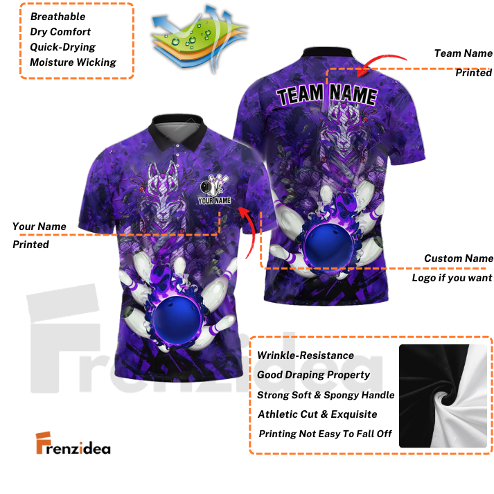 Frenzidea Bowling And Pins Fox Of Calamity Customized Name 3D Shirt (4 Colors)