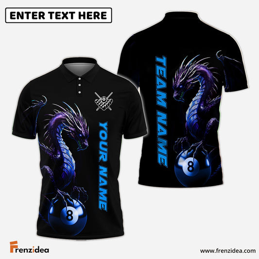 Frenzidea Billiards Dragon Personalized Name, Team Name Shirt