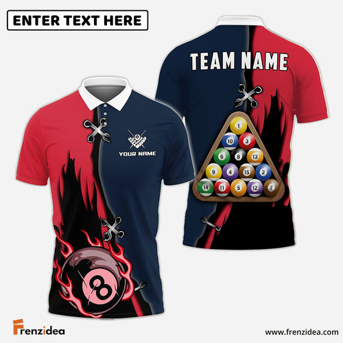 Frenzidea Billiards Unique Nave Personalized Name, Team Name Shirt