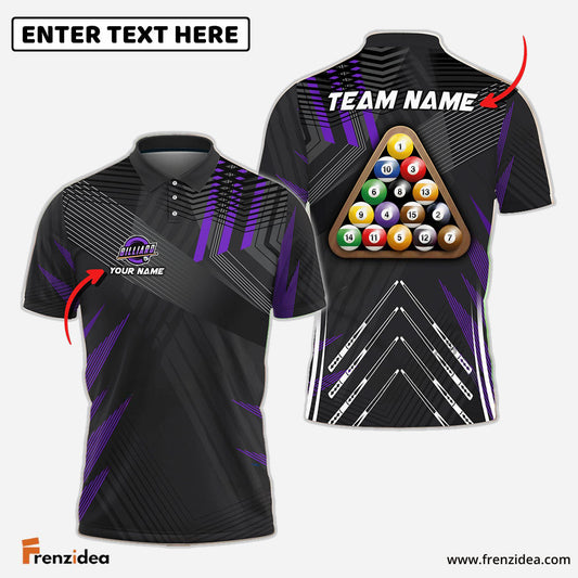 Frenzidea Billiards Ball 8 Pro Tournament 2 Personalized Name, Team Name Unisex Shirt ( 6 Colors )