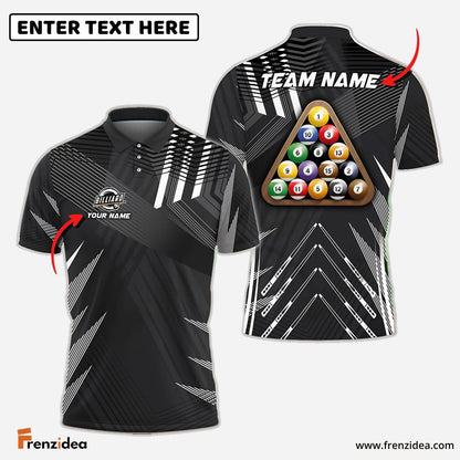 Frenzidea Billiards Ball 8 Pro Tournament 2 Personalized Name, Team Name Unisex Shirt ( 6 Colors )