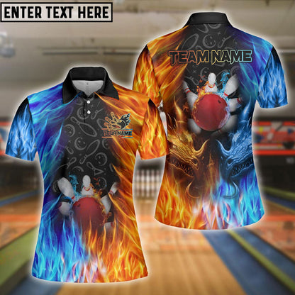 Frenzidea Bowling Fire And Ice Customized Name, Team Name 3D Shirt ( 2 Colors )