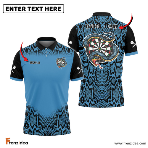 Frenzidea Snake Blue Custom Darts Shirts