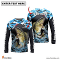 Frenzidea Crappie Fishing Blue Camo Sport Custom Name & Team Name 3D Shirts
