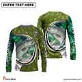 Frenzidea Striped Bass Fishing Hook Green Custom Long Sleeves Fishing Shirt