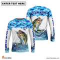 Frenzidea Bass Fishing Blue Water Camo Custom Name & Team Name 3D Shirts