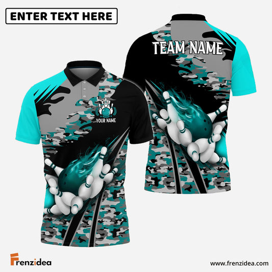 Frenzidea Bowling And Pins Runway Customized Name 3D Shirt (4 Colors)