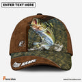 Frenzidea Fishing Leather Pattern Personalized Cap (Bass, Striped Bass, Catfish, Trout, Crappie, Salmon, Walleye, Pike)