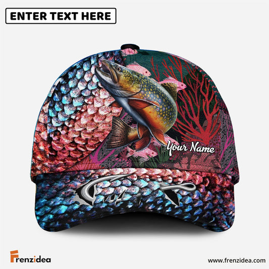 Frenzidea Personalized Trout Fishing Colorful Cap