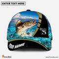 Frenzidea Personalized Cool Walleye Fishing Blue Cap