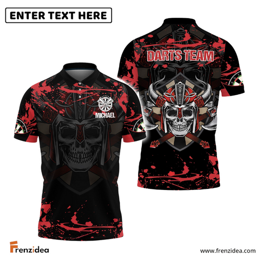 Frenzidea Darts Warriors Red Black Custom Polo Shirts