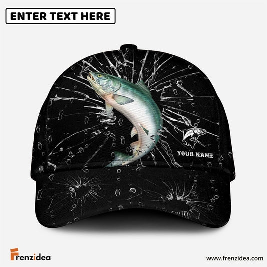 Frenzidea Personalized Salmon Fishing Broken Glass Cap