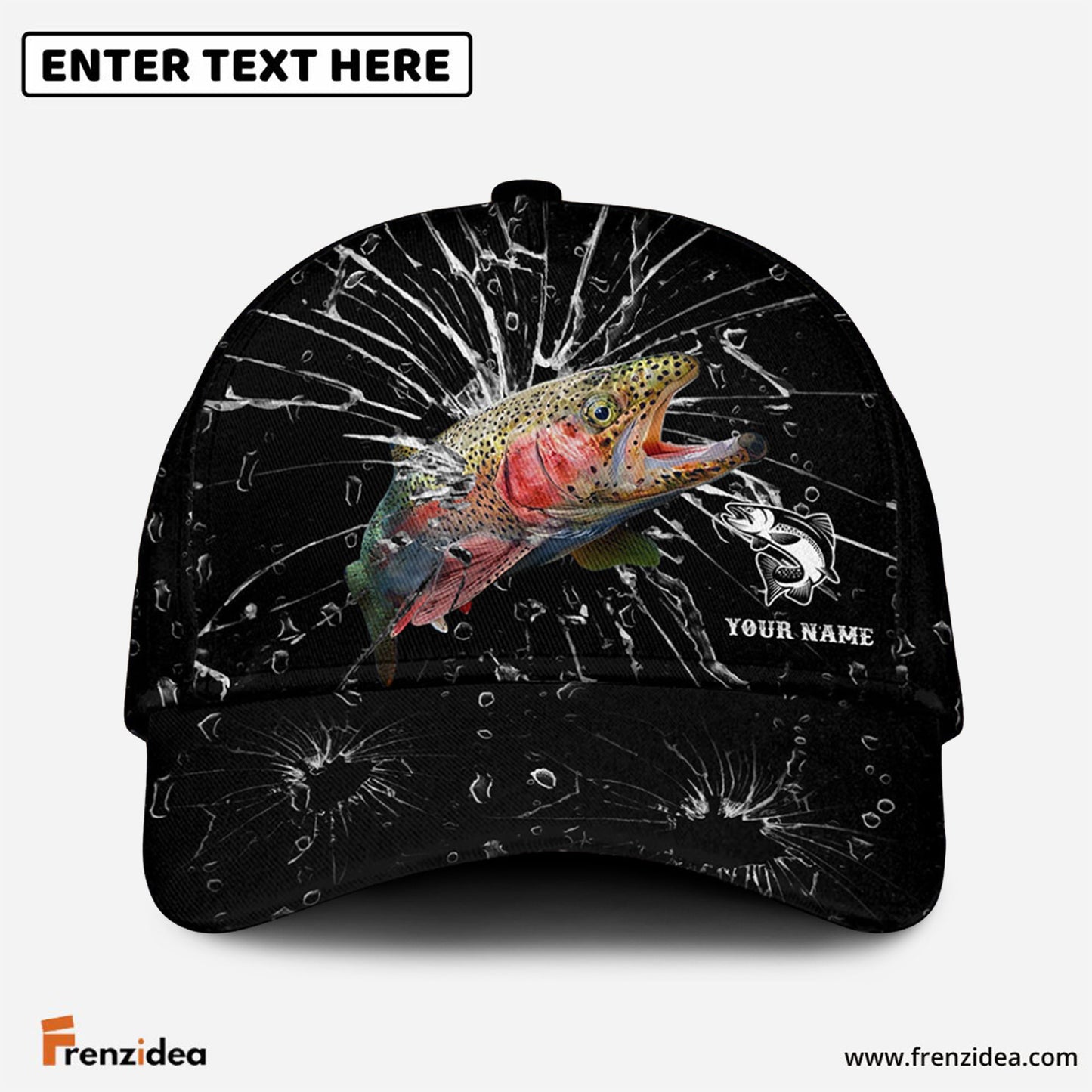 Frenzidea Personalized Trout Fishing Broken Glass Cap