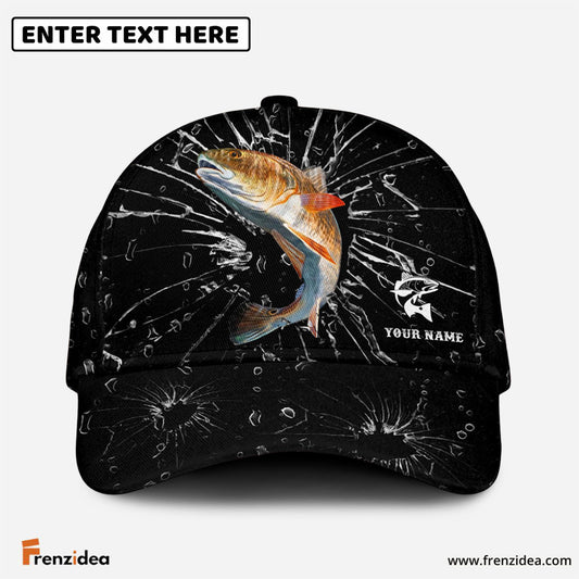 Frenzidea Personalized Redfish Fishing Broken Glass Cap