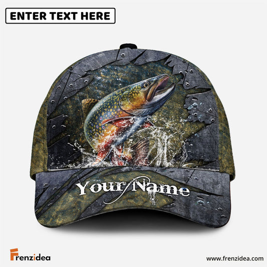 Frenzidea Personalized Trout Fishing Metal Pattern Cap