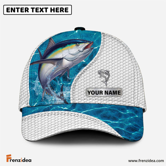 Frenzidea Custom Name Tuna Fishing Blue Water Cap