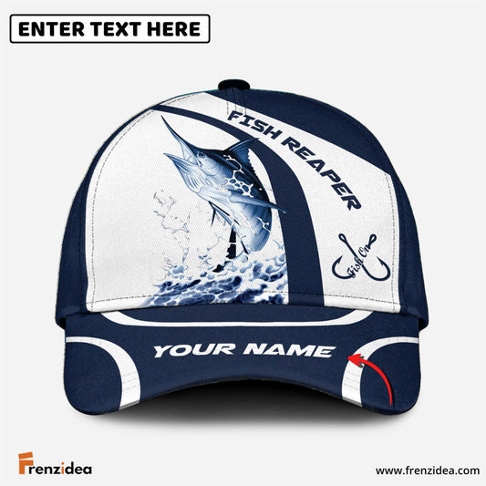 Frenzidea Personalized Marlin Fishing Hat Hook Cap