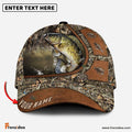 Frenzidea Personalized Crappie Fishing Nature Leather Pattern Classic Cap