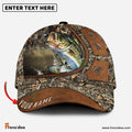 Frenzidea Personalized Bass Fishing Nature Leather Pattern Classic Cap