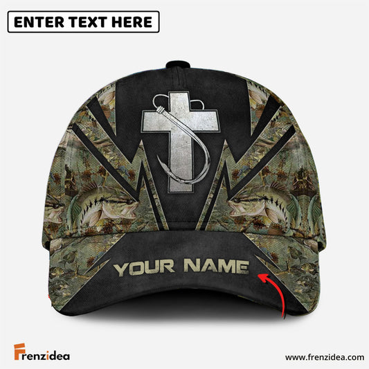 Frenzidea Personalized FIshing Cross Camo Classic Cap