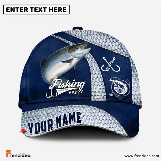 Frenzidea Personalized Salmon Fishing Cap