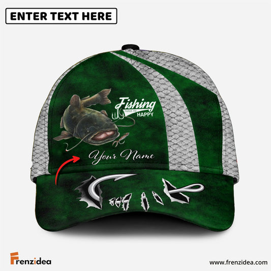 Frenzidea Personalized Catfish Fishing Hook Cap