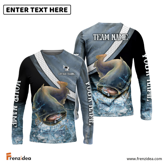 Frenzidea Catfish Fishing Skin Water Custom Name & Team Name 3D Shirts