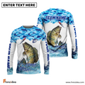 Frenzidea Crappie Fishing Blue Water Camo Custom Name & Team Name 3D Shirts