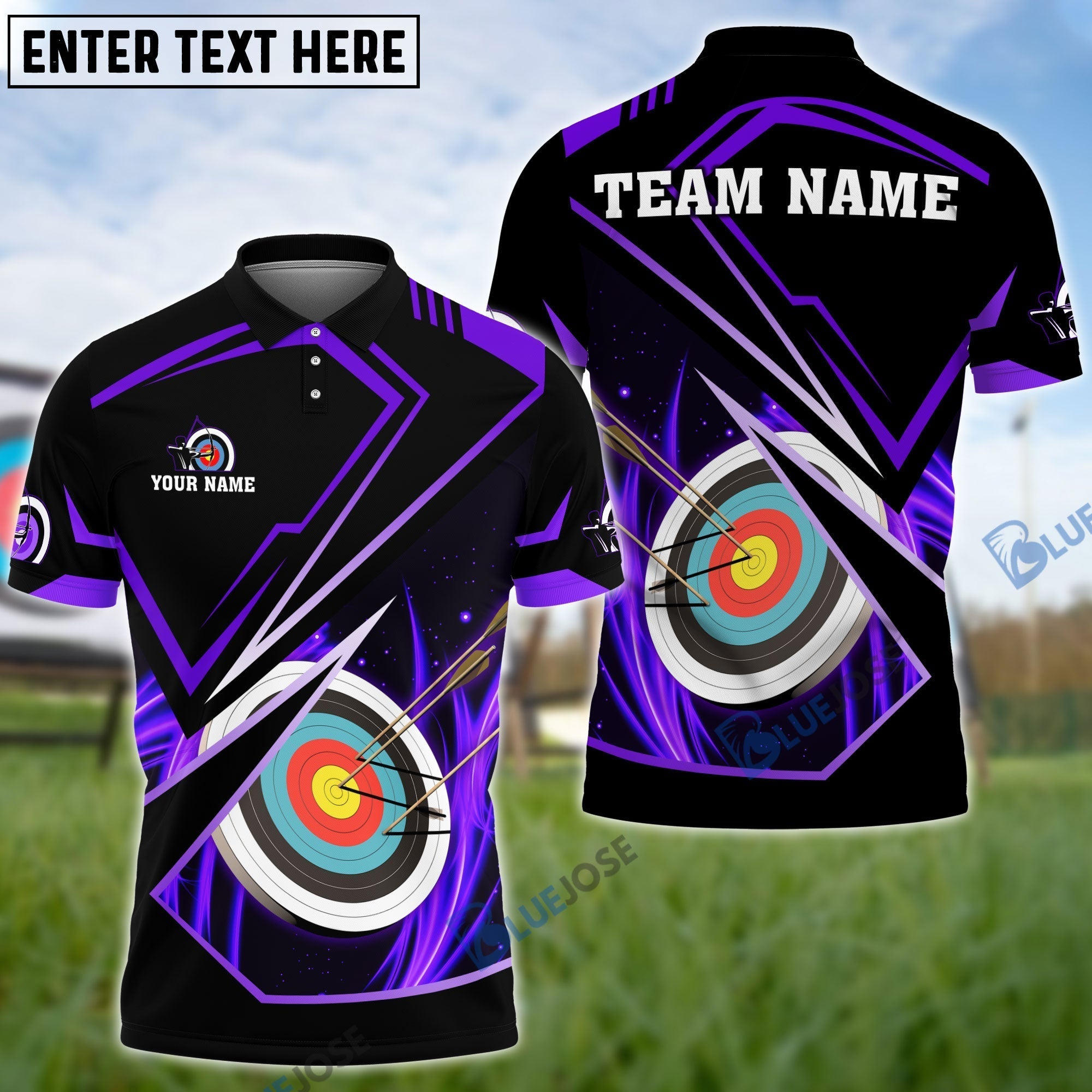 Frenzidea Archery Premium Multicolor Customized Name 3D Shirt (4 Colors)