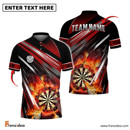 Frenzidea Darts Fire Arrow Rain Personalized Name, Team Name 3D Shirt (4 Colors)