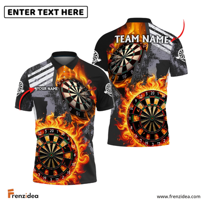 Frenzidea Darts Wall Of Flame War Personalized Name, Team Name 3D Shirt ( 5 Colors)