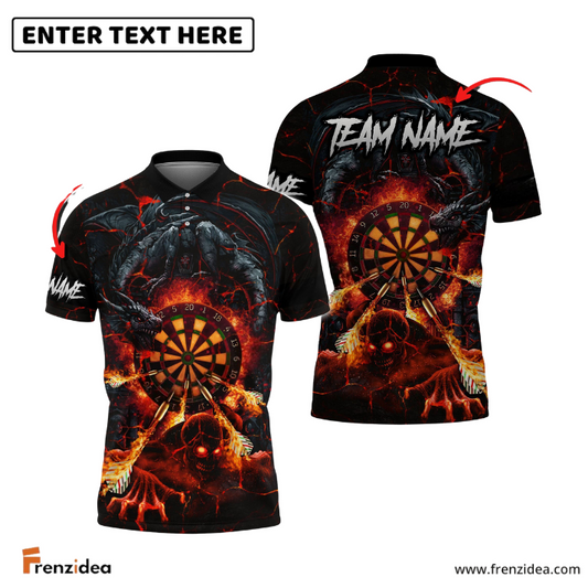 Frenzidea Darts Hell Dragon Personalized Name, Team Name 3D Shirt (4 Colors)