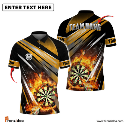 Frenzidea Darts Fire Arrow Rain Personalized Name, Team Name 3D Shirt (4 Colors)