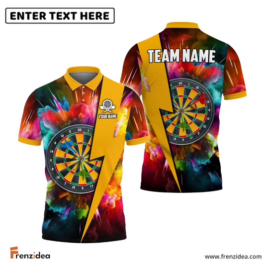 frenzidea Dartboard Colorful Smoke Personalized Name, Team Name 3D Shirt