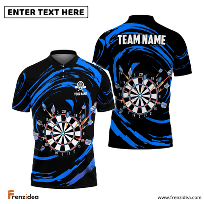 Frenzidea Color Swirl Dartboard Personalized Name, Team Name 3D Shirt (4 Colors)