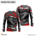 Frenzidea Catfish Fishing Red Gray Spinning Pattern Custom Name & Team Name 3D Shirts