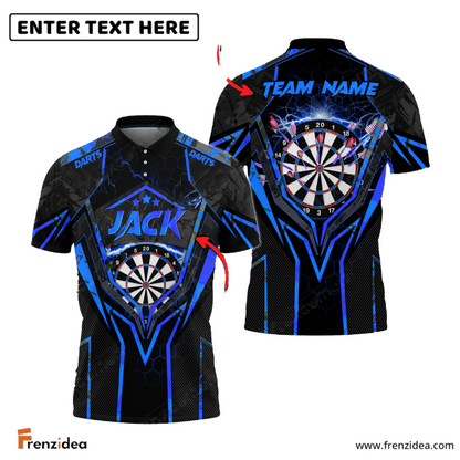 Frenzidea Darts Thunder Personalized Name, Team Name 3D Shirt (6 Colors)