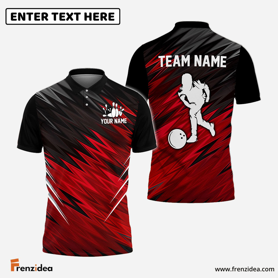 Frenzidea Bowling Player Pattern Personalized Name, Team Name 3D Shirt