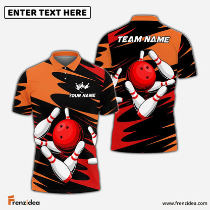 Frenzidea Bowling And Pins Twin Side Multicolor Options Personalized Name, Team Name 3D Shirt (4 Colors)