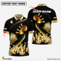 Frenzidea Bowling And Pins Ultimate Golden Customized Name 3D Shirt (4 Colors)