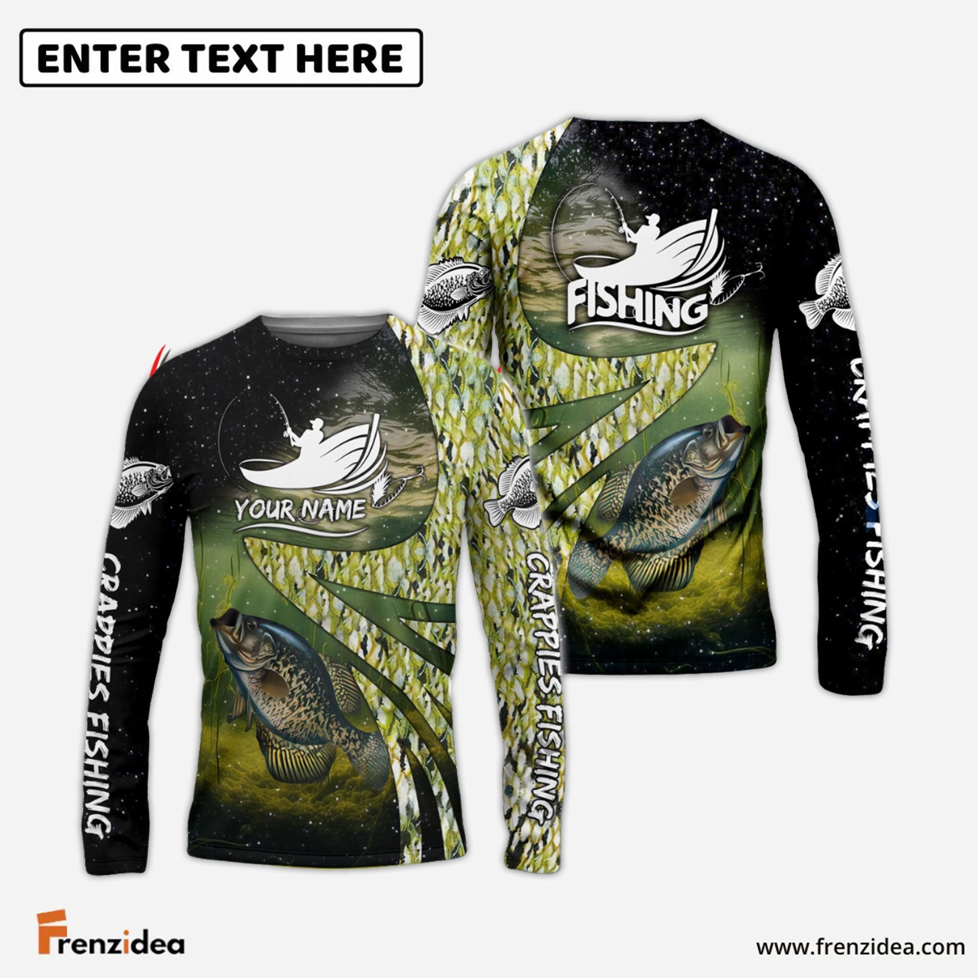 Frenzidea Fishing Crappie Skin Customize Name 3D Shirts