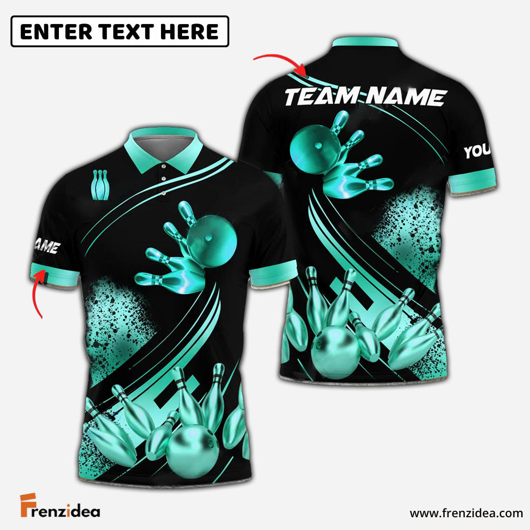 Frenzidea Bowling And Pins Ultimate Golden Customized Name 3D Shirt (4 Colors)