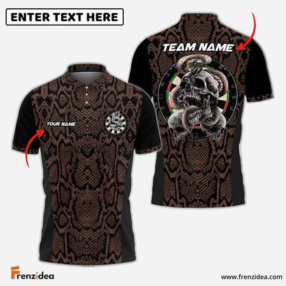 frenzidea Darts Skull Snake Skin Pattern Personalized Name, Team Name 3D Shirt (6 Colors)