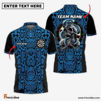 frenzidea Darts Skull Snake Skin Pattern Personalized Name, Team Name 3D Shirt (6 Colors)