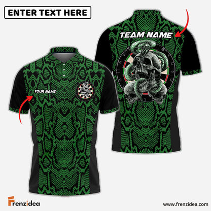 frenzidea Darts Skull Snake Skin Pattern Personalized Name, Team Name 3D Shirt (6 Colors)