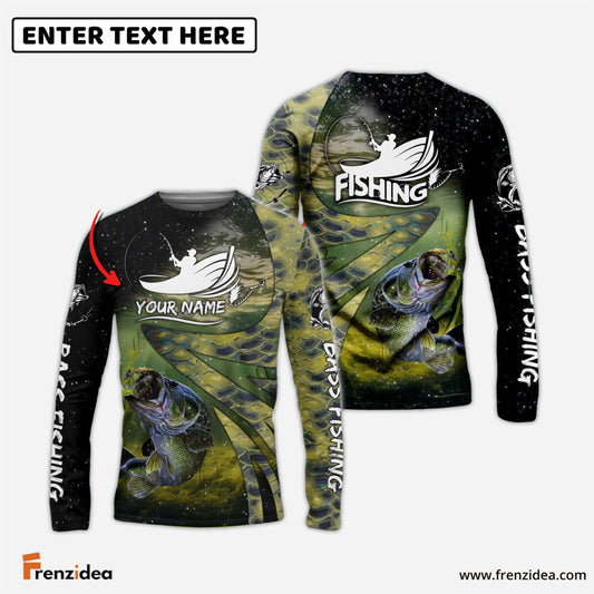 Frenzidea Fishing Bass Skin Customize Name 3D Shirts