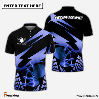 Frenzidea Bowling And Pins Gold Experience Customized Name 3D Shirt ( 5 Colors)