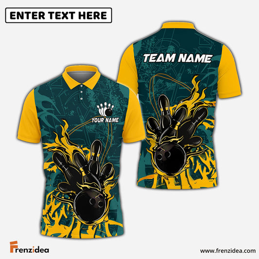 Frenzidea The Wave and Bowling Personalized Name, Team Name 3D Shirt (3 Colors)